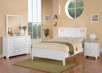 F9123 Kids Bedroom 4Pc Set in White by Boss w/Options [PXBS-F9123 White]