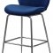 Paris Counter Stool 788 Set of 2 Navy Velvet Fabric by Meridian