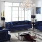 Kendel Sofa & Loveseat Set in Dark Blue Velvet Fabric w/Options