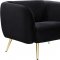 Harlow Sofa 685 in Black Velvet Fabric by Meridian w/Options