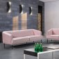 Rory Sofa 689 in Pink Velvet Fabric by Meridian w/Options