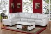 G907B Sectional Sofa w/Ottoman in White Leatherette by Glory