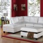 G907B Sectional Sofa w/Ottoman in White Leatherette by Glory