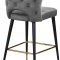 Kelly Counter Stool 791 Set of 2 Grey Velvet Fabric by Meridian