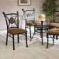 Glass Top Metal Base Contemporary Dinette w/Slate Inlays