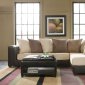 Scatter Back Contemporary Sectional Sofa w/Microfiber Seats