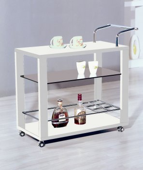 6233 Serving Cart in White by At Home USA [AHUFC-TRL6233 White]