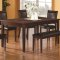 Warm Medium Brown Finish Modern Dining Table w/Optional Items