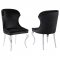 Alaia Dining Set 5Pc 190711 in Chrome by Coaster w/Black Chairs