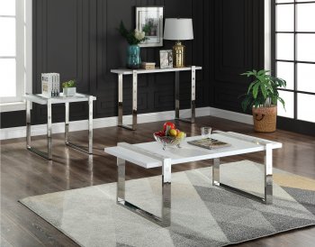 Amore Coffee Table 271 in Chrome by Meridian w/Options [MRCT-271-Amore]