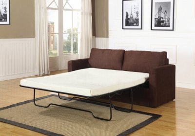 Chocolate Microfiber Modern Sofa w/Queen Size Sleeper