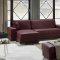 Cream Leatherette Modern Sectional Sofa w/Optional Ottoman