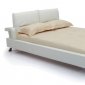 Bruno Bed in White Leather Match by Whiteline Imports