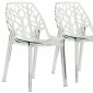 Cornelia Set of 4 Dining Chairs C18CL in Clear by LeisureMod