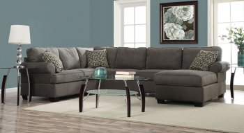 Big Kahuna Sectional Sofa in Charcoal Fabric w/Options [MSSS-Big Kahuna Charcoal]