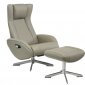 Maya Chair & Ottoman in Gray Leather by J&M Furniture