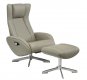 Maya Chair & Ottoman in Gray Leather by J&M Furniture