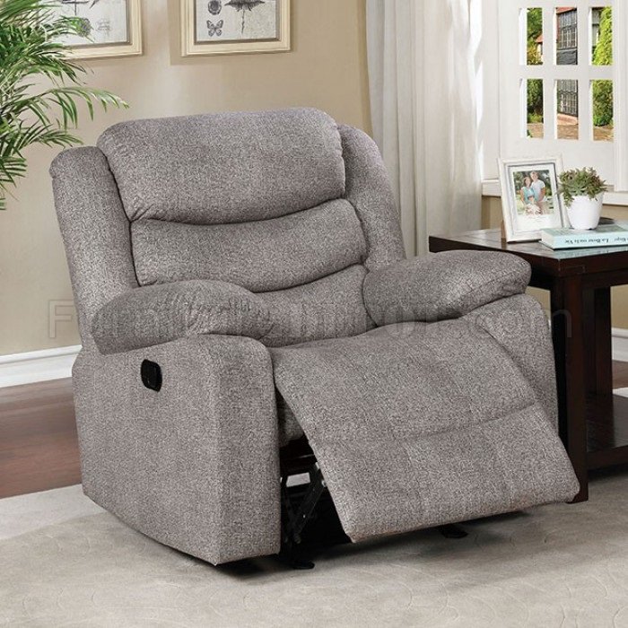 Castleford Recliner Sofa CM6940 in Light Gray Fabric w/Options