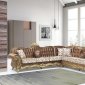 Samira Sectional Sofa in Brown Fabric