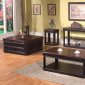 Vintage Black & Espresso Top Transitional Coffee Table w/Options