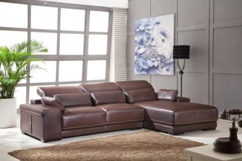 Light Brown Full Genuine Italian Leather Modern Sectional Sofa [EFSS-5908-Light Brown]