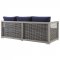 Aura Outdoor Patio Sofa 2923 in Gray & Navy by Modway w/Options