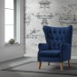 Adonis Accent Chair Set of 2 59519 in Navy Blue Velvet by Acme