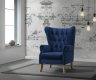 Adonis Accent Chair Set of 2 59519 in Navy Blue Velvet by Acme