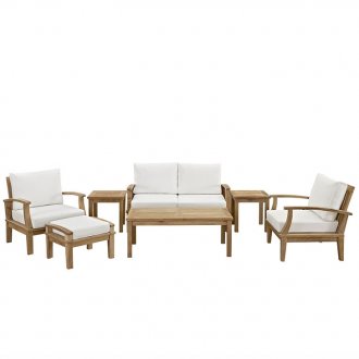 Marina Outdoor Patio Sofa 7Pc Set in Solid Wood by Modway