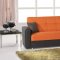 Lego Sofa Bed in Orange Microfiber by Rain w/Optional Items