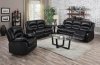 9171 Reclining Sofa in Black Bonded Leather w/Options