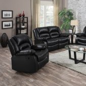 9171 Reclining Sofa in Black Bonded Leather w/Options