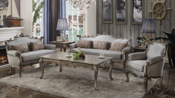 Pierrefonds Sofa 56885 in Antique Champagne by Acme w/Options [AMS-56885-Pierrefonds]