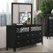 Kerri 5Pc Bedroom Set CM7990 in Black & Mirror w/Options