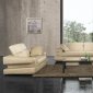 Beige Leather Upholstery Living Room Set W/Adjustable Back