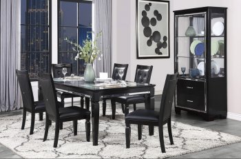 Allura 7Pc Dining Set 1916BK in Black by Homelegance w/Options [HEDS-1916BK-84-Allura]