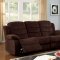 Millville Reclining Sofa CM6173 in Dark Brown Fabric w/Options