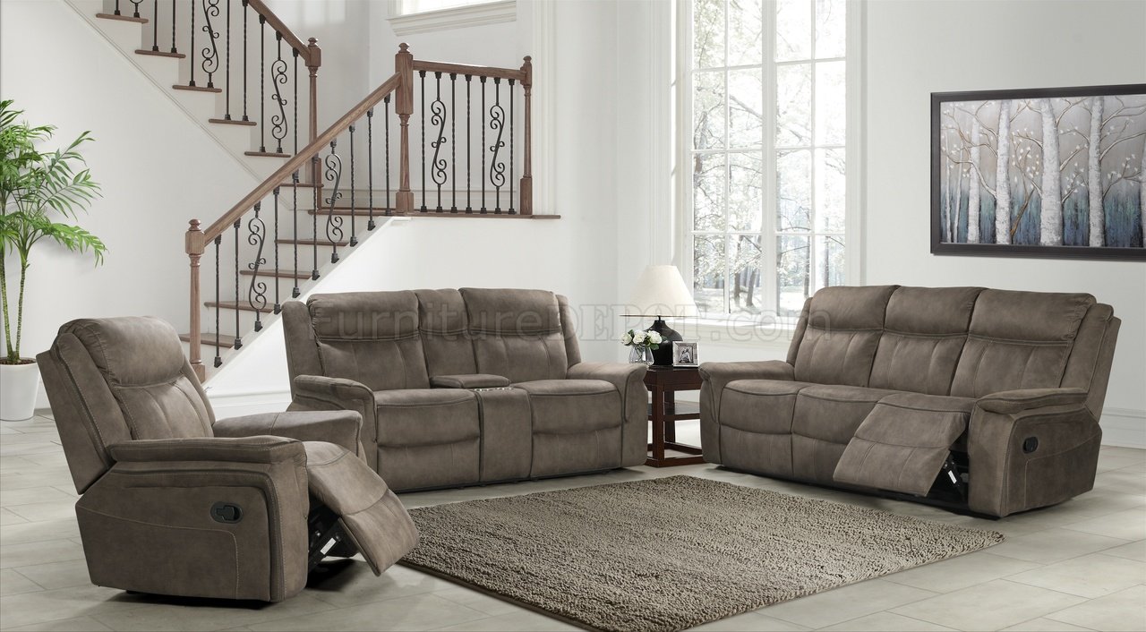 Kisner Motion Sofa & Loveseat Set in Brown by Klaussner - Click Image to Close