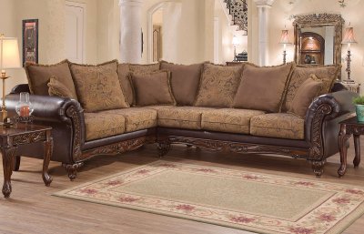 7685 Sectional Sofa by Serta Hughes San Marino Chocolate Fabric