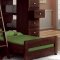 Espresso Finish Solid Pine Transitional Loft Bed w/Desk