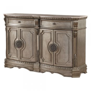 Northville Server 66925 in Antique Silver by Acme w/Marble Top [AMBU-66925 Northville]