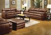 Saddle Bonded Leather Sofa and Loveseat Set