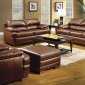 Saddle Bonded Leather Sofa and Loveseat Set