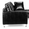 Modern Black Bycast Leather Sectional Sofa W/Button-Tufted Seats