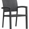 Black Weave Modern 5Pc Outdoor Dinette Set w/Glass Top Table