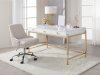 Ottey Desk 92695 White High Gloss & Gold by Acme w/Options