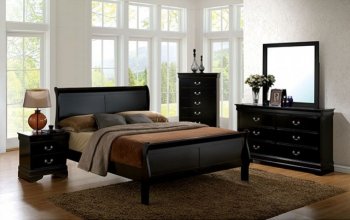 Louis Philippe III CM7866BK 5Pc Bedroom Set in Black w/Options [FABS-CM7866BK-Louis Philippe III]