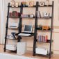 Black Slant Modern Wall Unit w/Writing Desk