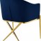 Xavier Dining Chair 763 Set of 2 Navy Velvet Fabric by Meridian