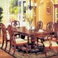 Brown Finish Classic Wood Dining Table w/Optional Items